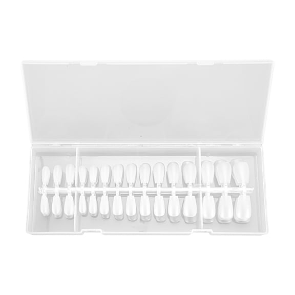 Unique Bargains 1 Set Women's Matte Short Coffin Fake Nails Kit False Nail with Box Clear