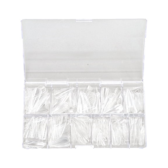 Unique Bargains 1 Set Women's Seamless Pointed Fake Nails Kit Clear