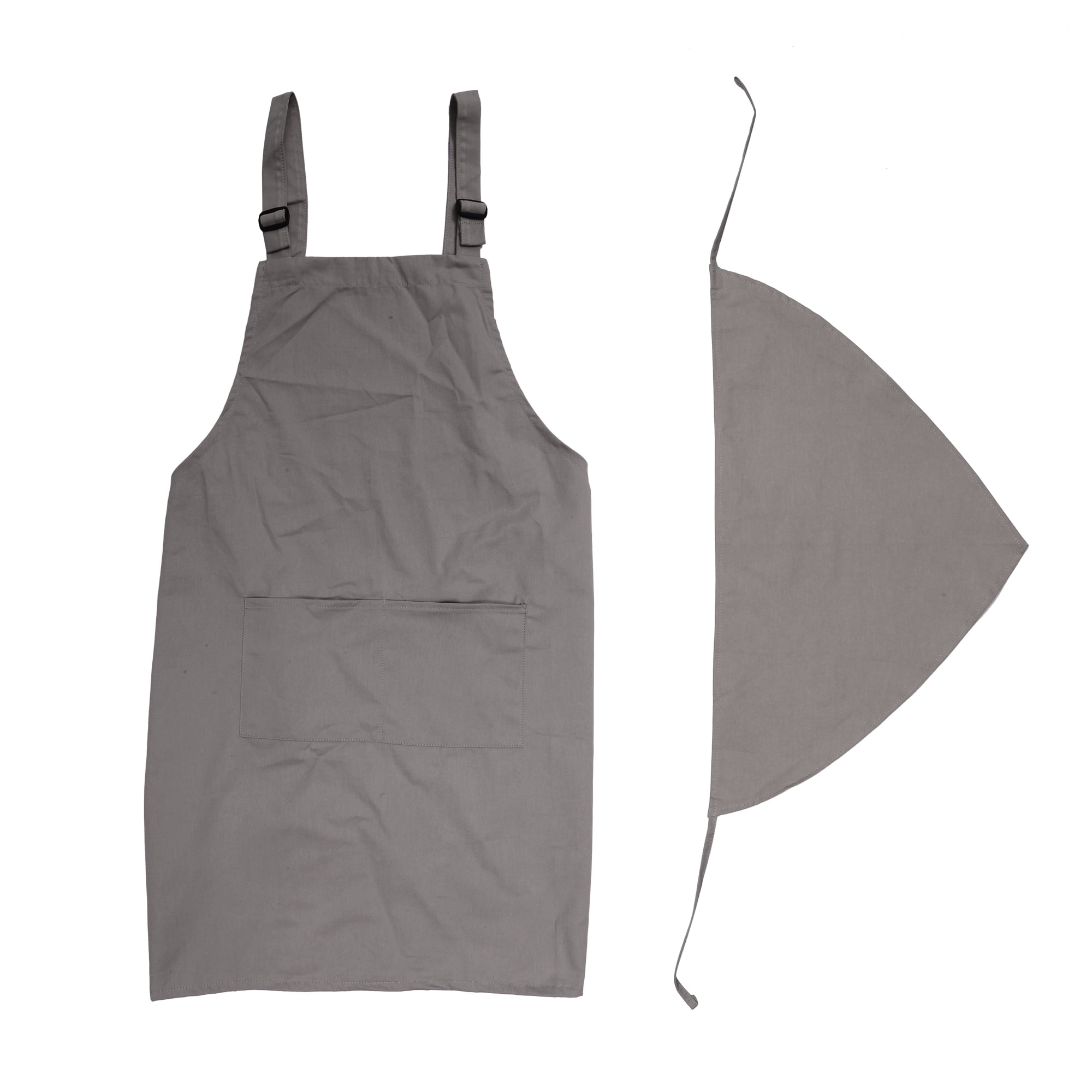 Unique Bargains Cotton Kitchen Apron with Headband for Cooking Baking Cleaning Deep Gray