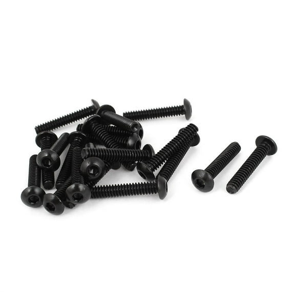 Unique Bargains #10-24 x 1" UNC 10.9 Alloy Steel Hex Socket Button Head Screws Black 20 Pcs