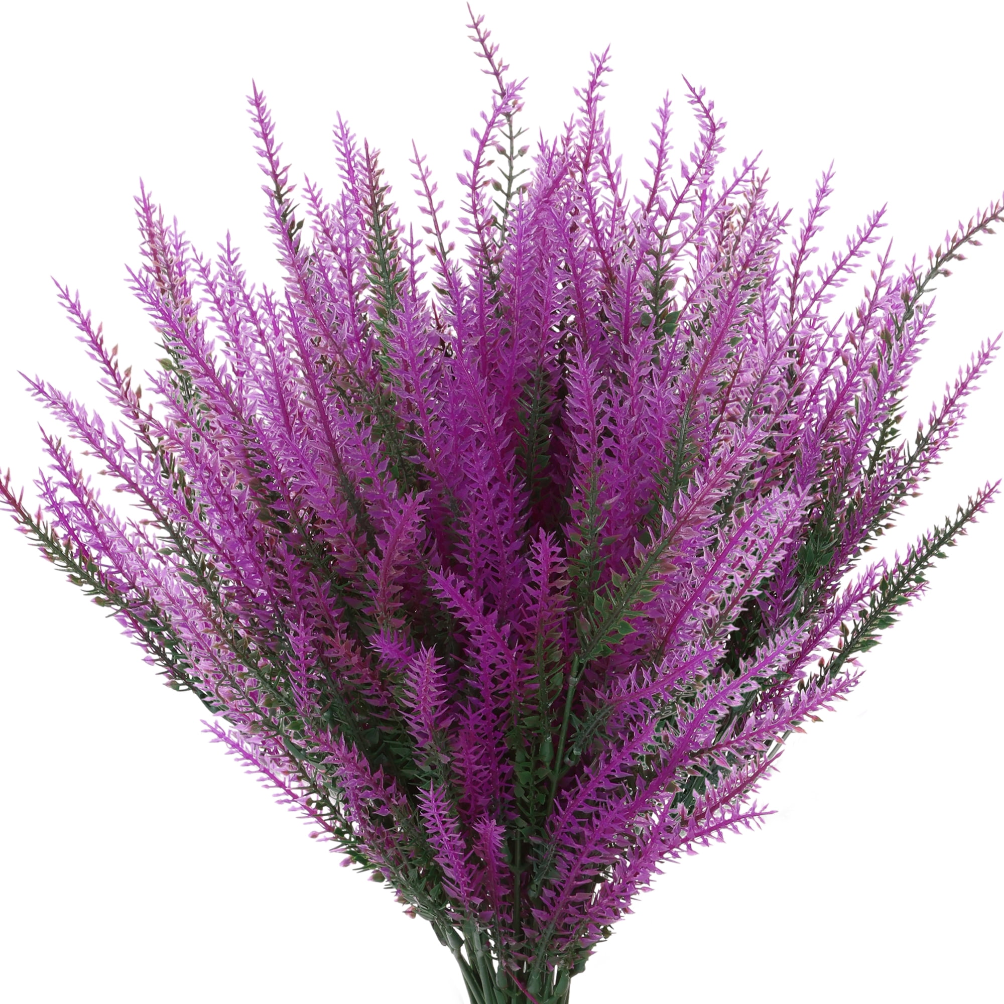 Unique Bargains 10 Bundles Lavender Fake Artificial Flowers Faux Plastic Plants Rose Red
