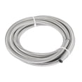 thumbnail image 1 of Unique Bargains 10 Ft 4AN Fuel Hose Braided CPE Oil Fuel Gas Line Hose Silver AN4 1/4", 1 of 7