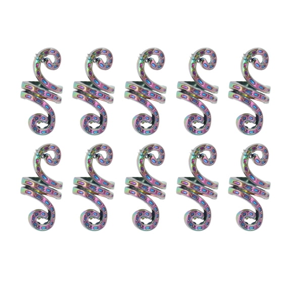 Unique Bargains 10 Hair Cuffs Dreadlock Snake-shaped Dreadlock Hair Clips Colorful