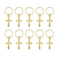 thumbnail image 1 of Unique Bargains 10 Hair Ring Pendants Round-edged Cross Dreadlock Hair Clips Gold Tone, 1 of 5