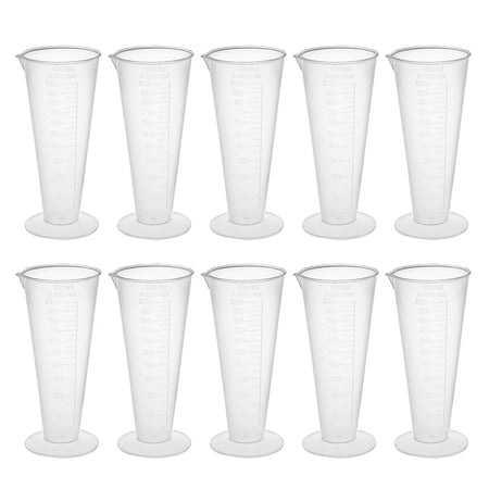 Unique Bargains 10 PCS Transparent Measuring Cup Labs PP Graduated Beakers 100ml