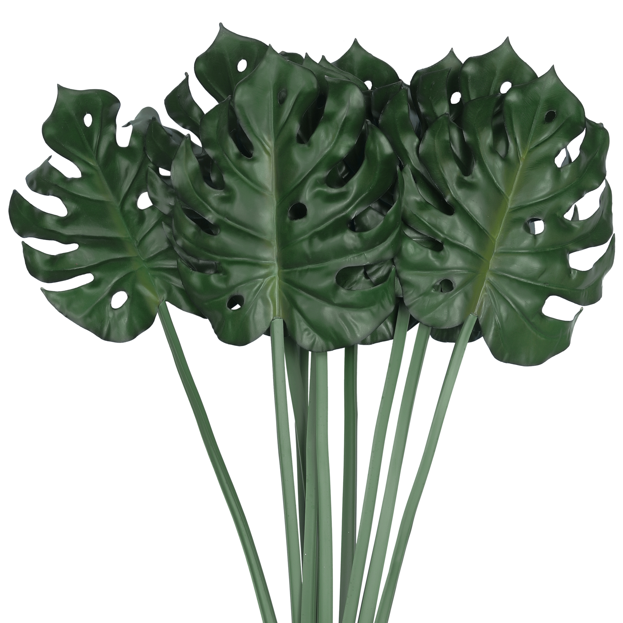 Unique Stems Unique Bargains 10 Pack Artificial Palm Leaves Fake Stems Leafs Green ...