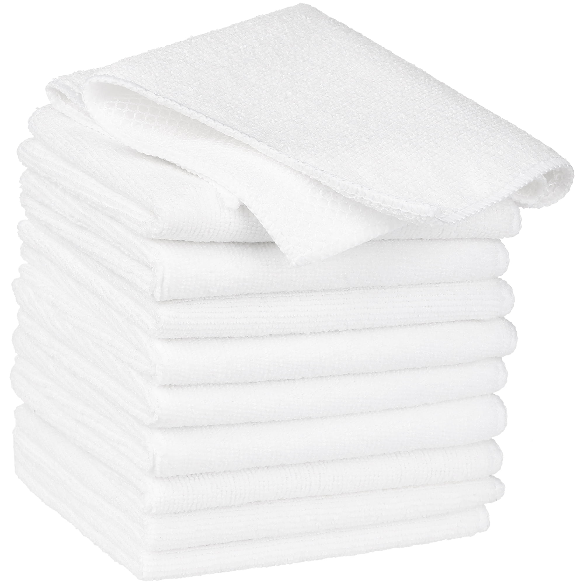 Unique Bargains 10 Pack Kitchen Washcloths Set for Dishes Absorbent Microfiber Quick Dry White