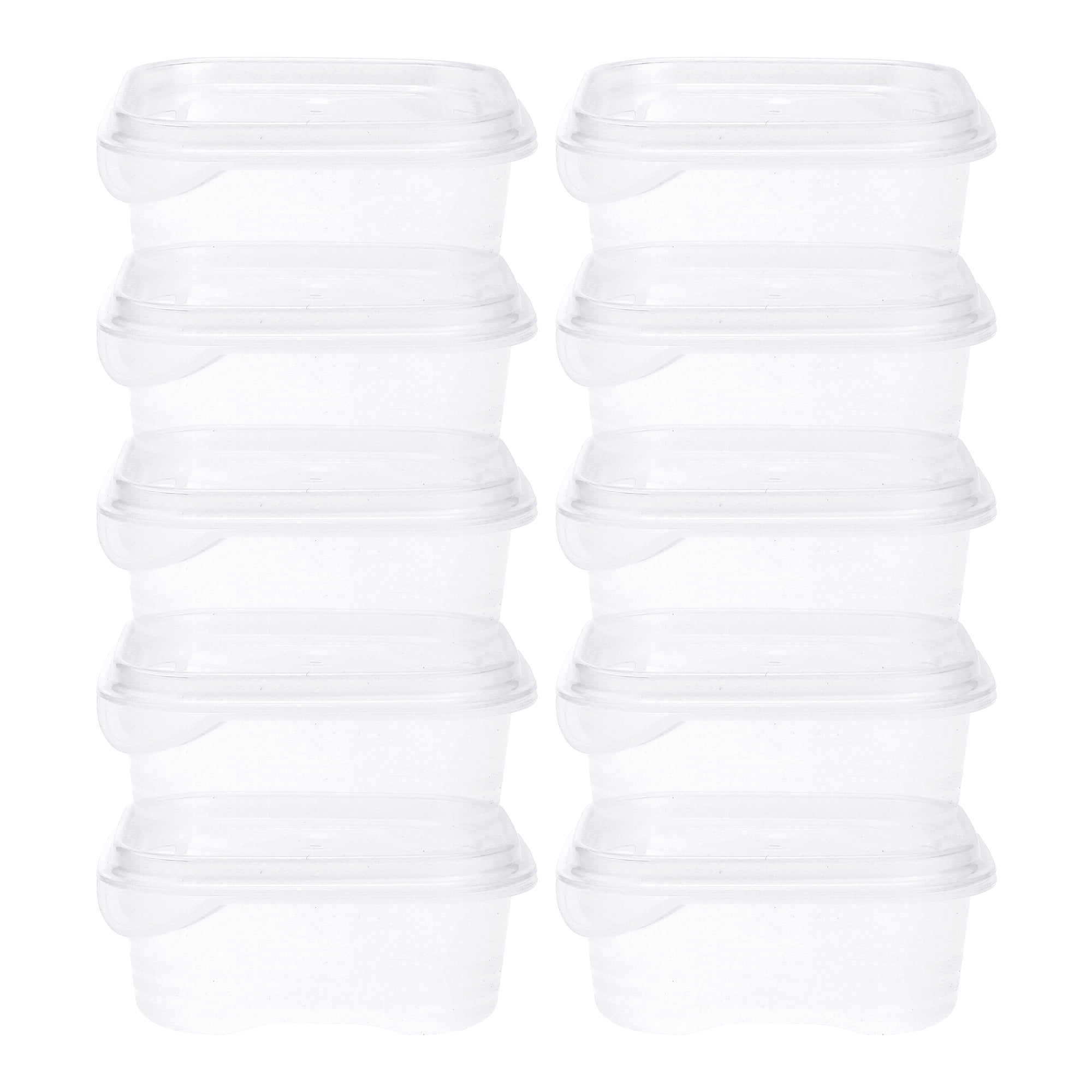 Unique Bargains 10 Packs Meal Prep Food Containers 3.7*3.7*1.8 in Transparent