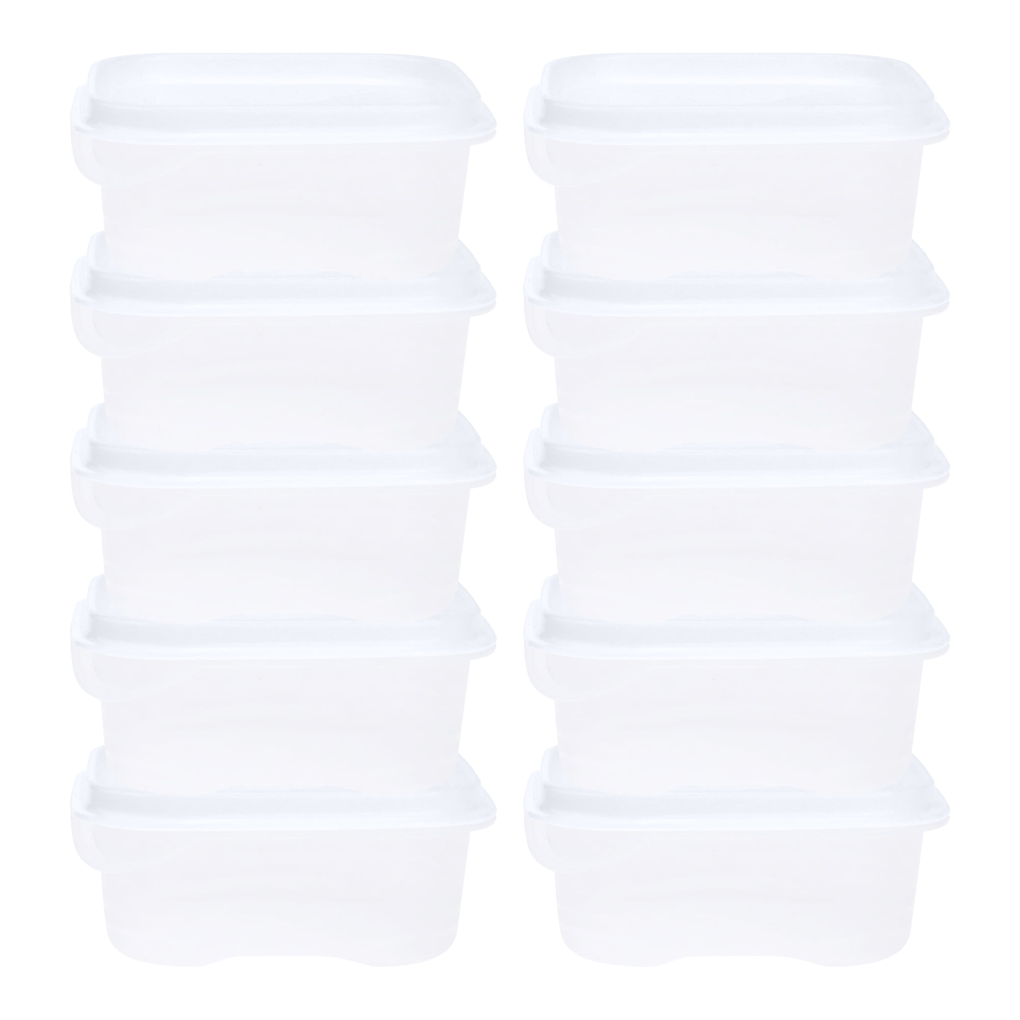 Unique Bargains 10 Packs Meal Prep Food Containers 3.7*3.7*1.8 in White