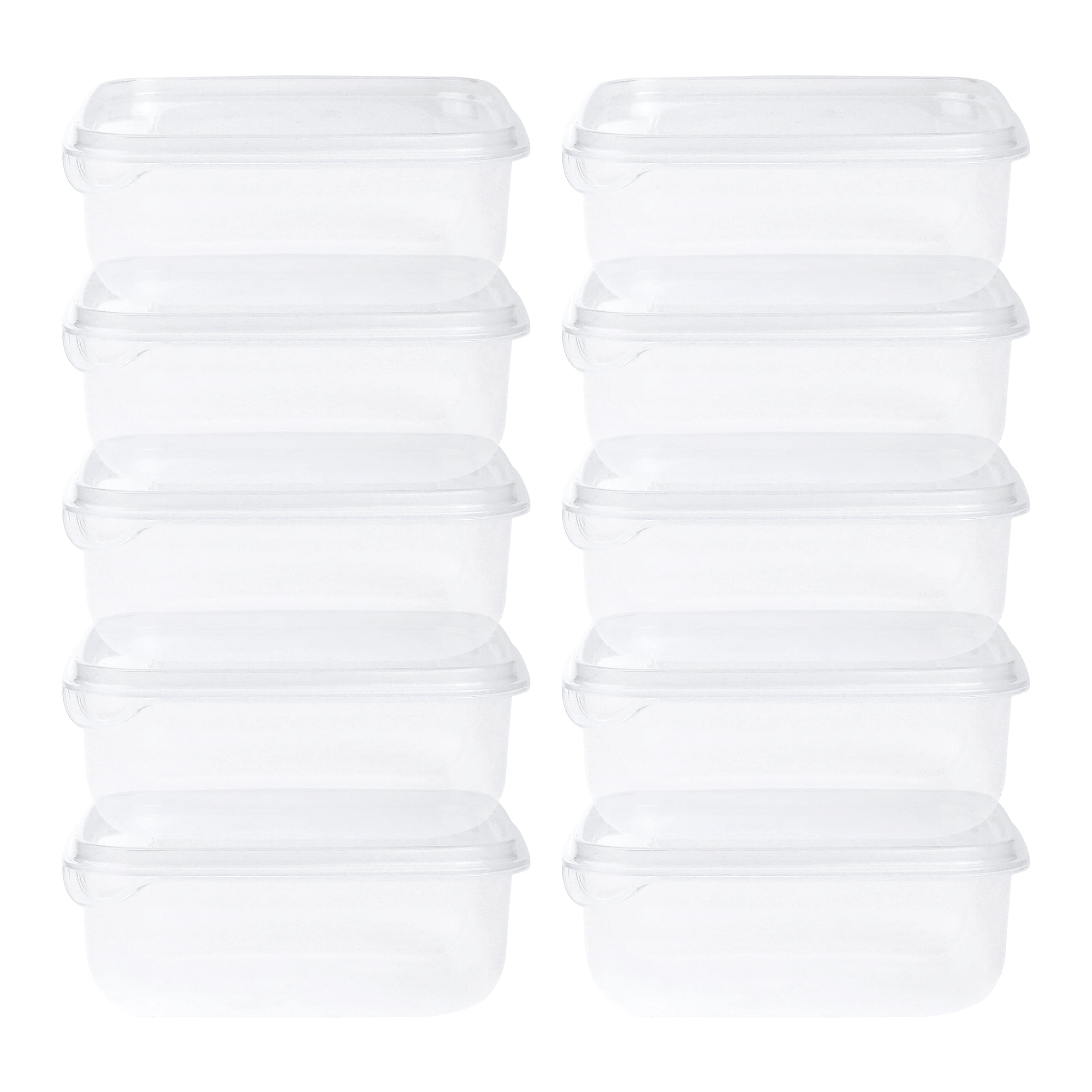 Unique Bargains 10 Packs Meal Prep Food Containers 5.3*5.3*2.1 in Transparent