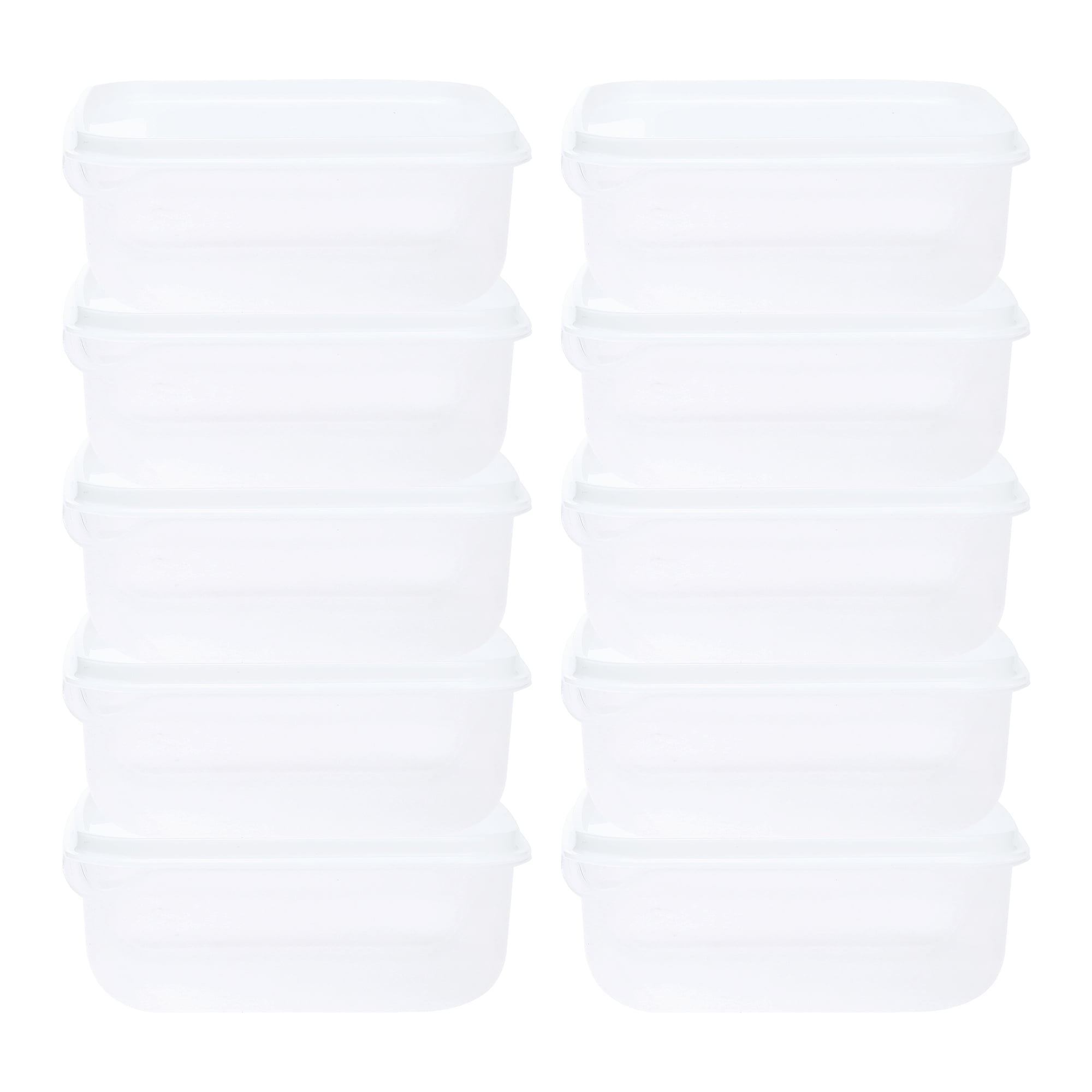 Unique Bargains 10 Packs Meal Prep Food Containers 5.3*5.3*2.1 in White