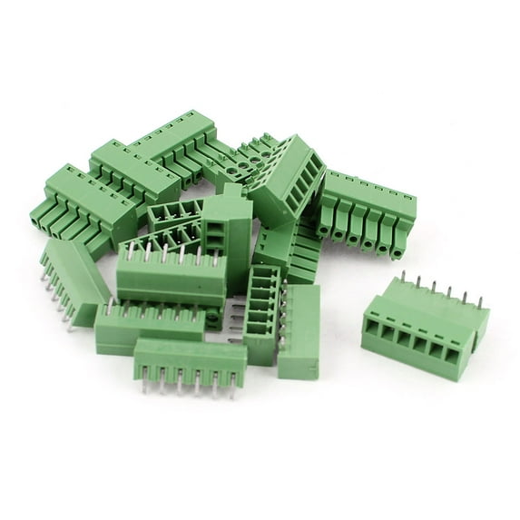 Unique Bargains 10 Pair 6 Position 3.81mm Pitch Male Female PCB Screw Terminal Block