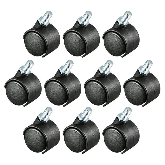Unique Bargains 10 Pcs 1 Inch Swivel Caster Wheels Nylon 360 Degree Threaded Stem 22lb Capacity
