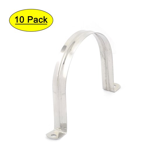 Unique Bargains 10 Pcs 100mm Diameter Stainless Steel U Shaped Saddle Clamp Tube Pipe Clip