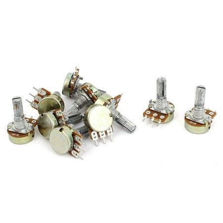 Unique Bargains 10 Pcs 10K OHM Linear Taper Rotary Potentiometer 10KB B10K Pot