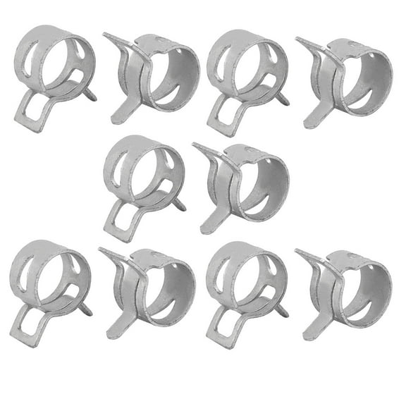 Unique Bargains 10 Pcs 10mm Spring Band Type Action Fuel Hose Pipe Low Pressure Air Clamp White