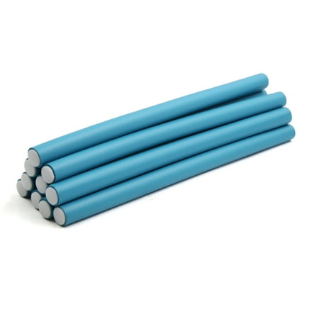 Unique Bargains 10 Pcs 14mm Dia Blue Beauty DIY Curler Makers Soft Foam Bendy Twist Hair Rollers