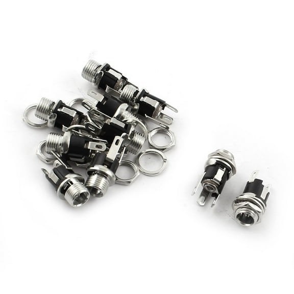 Unique Bargains 10 Pcs 3 Terminals PCB Mounting 2.5mmx5.5mm DC Jack Socket Connector