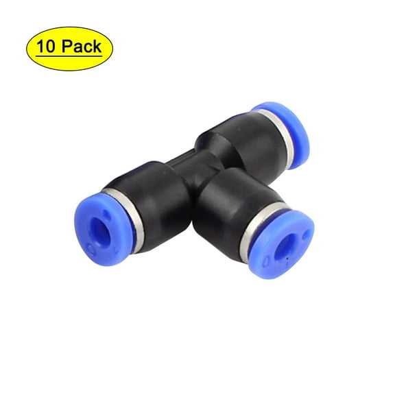 Unique Bargains 10 Pcs 4mm 3 Way Tee Push In Pneumatic Quick Release Tube Fittings Connectors