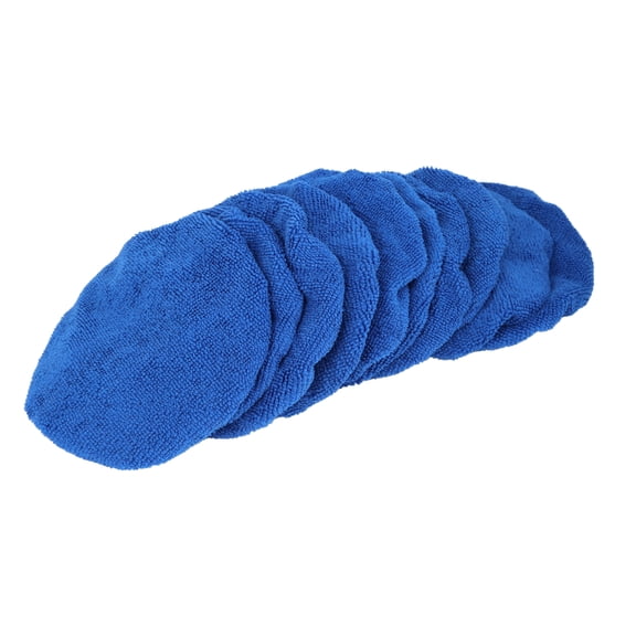 Unique Bargains 10 Pcs 5-6 Inch Dark Blue Mircrofiber Vehicle Wax Polishing Bonnet Buffing Pad Cover