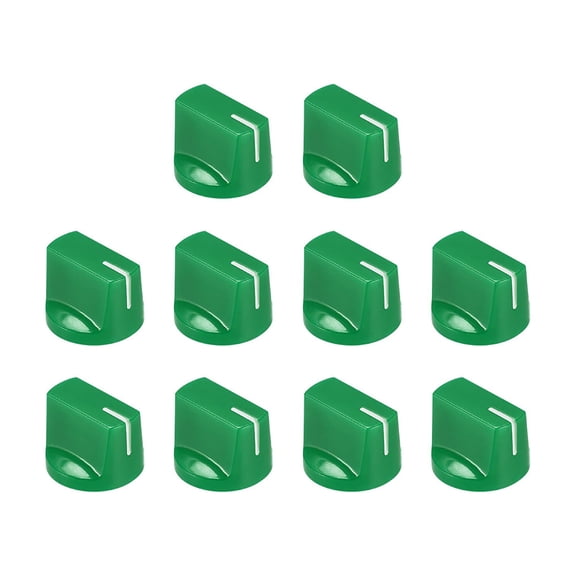 Unique Bargains 10 Pcs 6.4mm Shaft Hole Guitar Ampere Effect Pedal Knobs Pointer Control Knobs with Set Screw Green