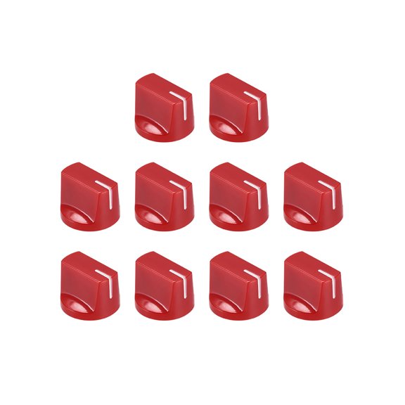 Unique Bargains 10 Pcs 6.4mm Shaft Hole Guitar Ampere Effect Pedal Knobs Pointer Control Knobs with Set Screw Red