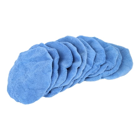Unique Bargains 10 Pcs 7-8" Sky Blue Mircrofiber Car Wax Polishing Bonnet Buffing Pad Cover