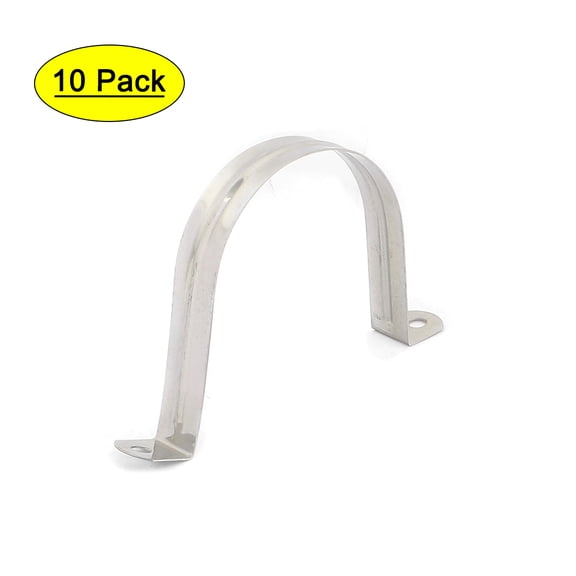 Unique Bargains 10 Pcs 80mm Diameter Stainless Steel U Shaped Saddle Clamp Tube Pipe Clip