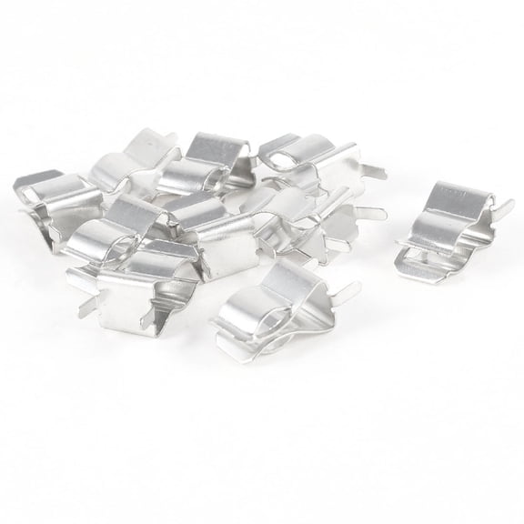 Unique Bargains 10 Pcs Alloy Clips Holder Silver Tone for 6x30mm Fuses Tube