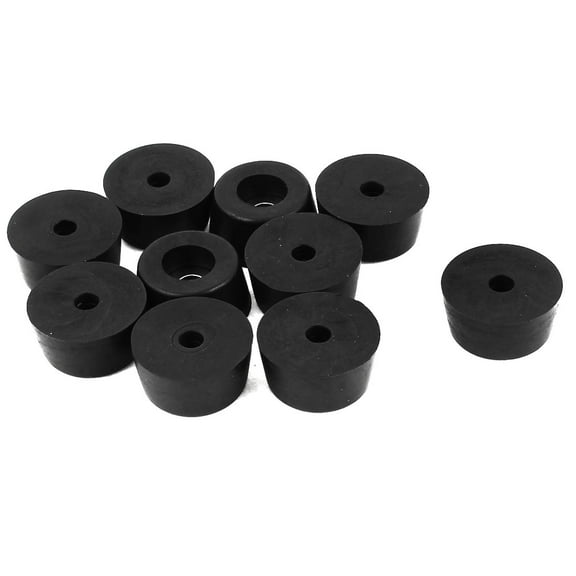 Unique Bargains 10 Pcs Antislip Rubber Round 5mm Chair Foot Cover Table Furniture Leg Protector Balck