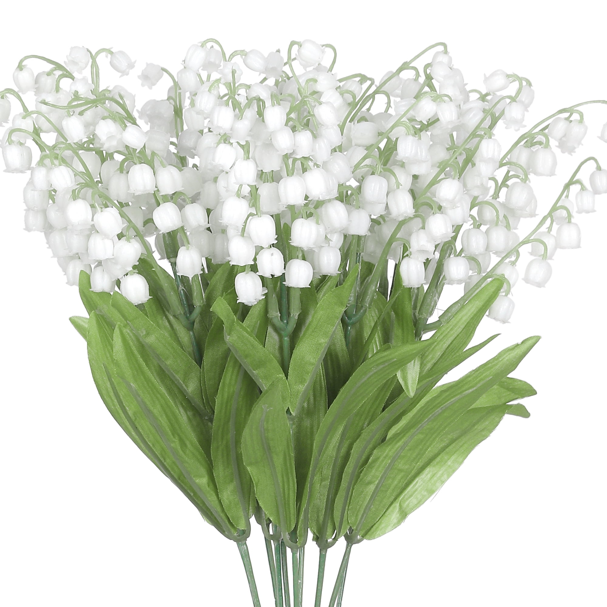 Unique Bargains 10 Pcs Artificial Flowers Fake Bell Orchid Wedding Bouquet Green-5 Heads