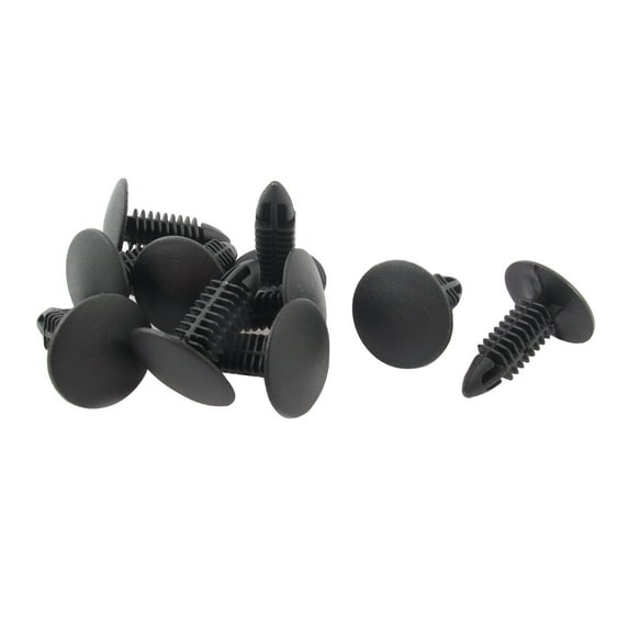 Unique Bargains 10 Pcs Auto Car Plastic Rivets Fastener Door Clips Black 6.5x6mm