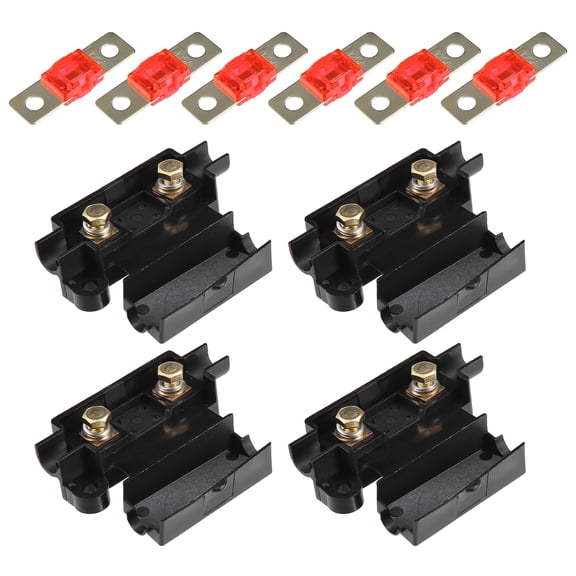 Unique Bargains 10 Pcs Black 125A Fuse with In-Line Holder Electrical Protection Fusible for Car Audio Video Stereo