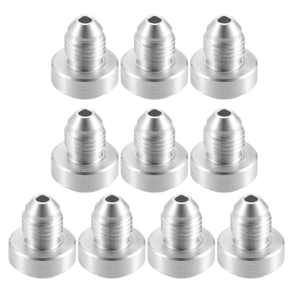 Unique Bargains 10 Pcs Car Auto 4AN Male Weld on Fitting Bung Hose Adapter Fuel Oil Aluminum Alloy Silver Tone