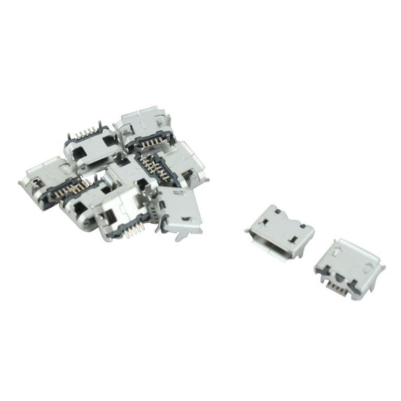 Unique Bargains 10 Pcs Cell Phone Repair Parts Type B Micro USB Female Jack Port Socket
