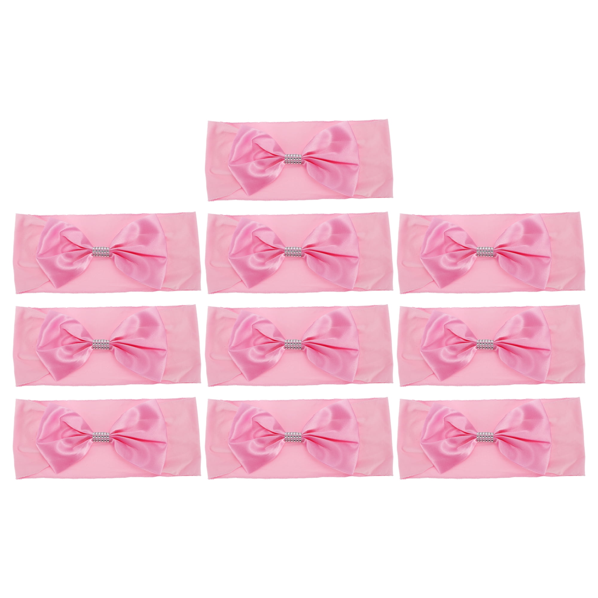 Unique Bargains 10 Pcs Chair Sashes Bow Stretch Chair Cover Band with Buckle Slider