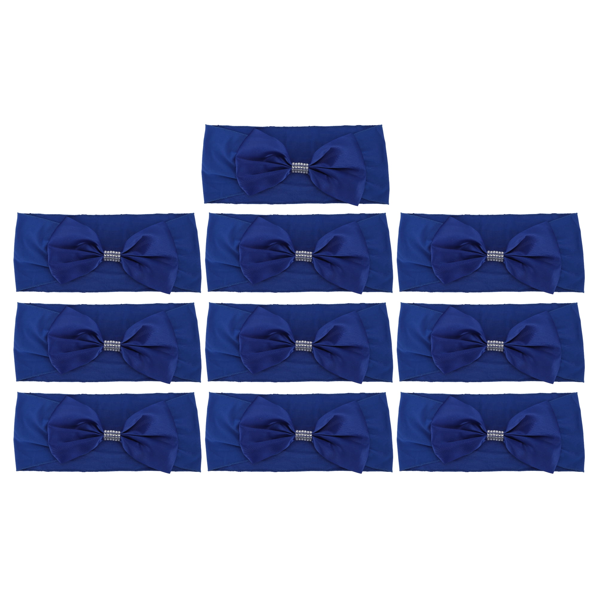 Unique Bargains 10 Pcs Chair Sashes Bow Stretch Chair Cover Band with Buckle