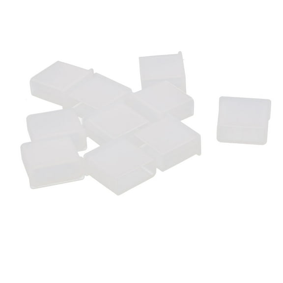 Unique Bargains 10 Pcs Clear Plastic USB Type A Male Anti-Dust Plug Stopper Cap Cover Protector