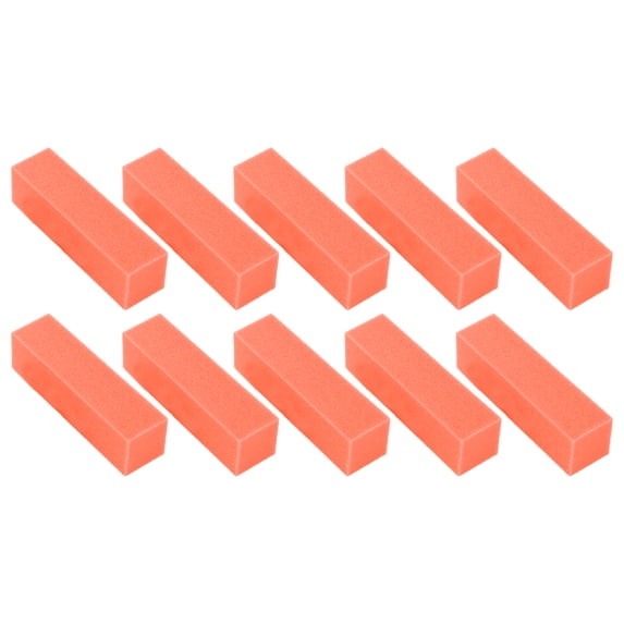 Unique Bargains 10 Pcs Comfortable Rectangle Nail Buffers for DIY Orange