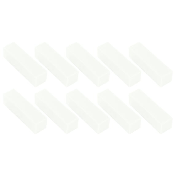 Unique Bargains 10 Pcs Comfortable Rectangle Nail Buffers for DIY White