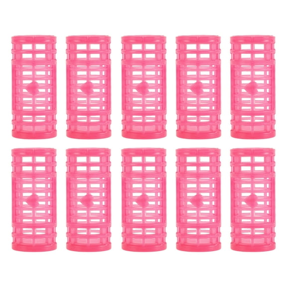 Unique Bargains 10 Pcs Convenient Heatless Voluminous Hair Roller for Women 2.48"x0.98" Rose Red