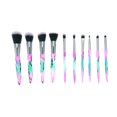 thumbnail image 1 of Unique Bargains 10 Pcs Convenient Makeup Brush Set for Business Travel Green Brown Artificial Fiber Wool Plastic, 1 of 5
