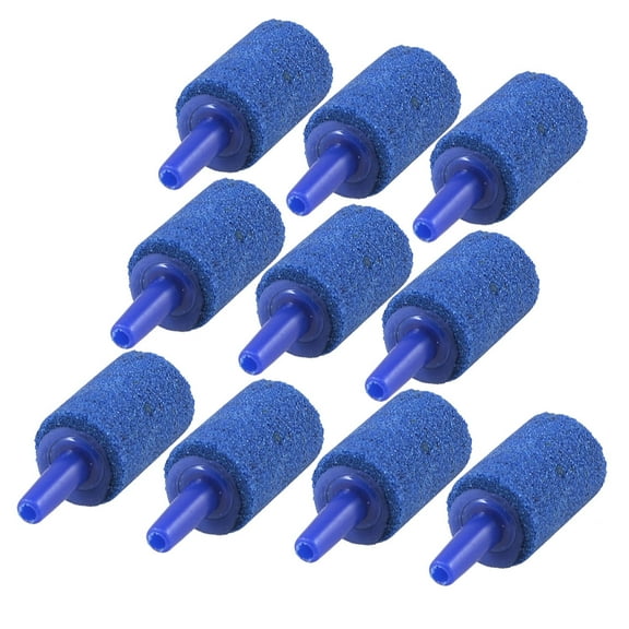 Unique Bargains 10 Pcs Cylinder Blue Bubble Air Stones for Aquarium Fish Tank