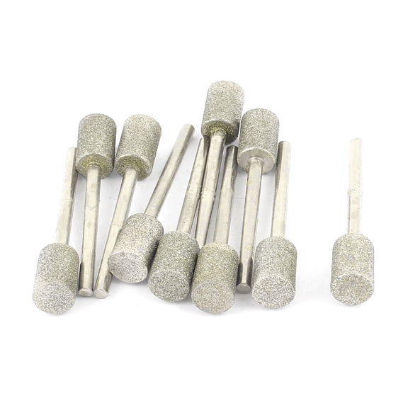 Unique Bargains 10 Pcs Cylindrical Nose Diamond Mounted Point Grinding Bit 3mm x 8mm