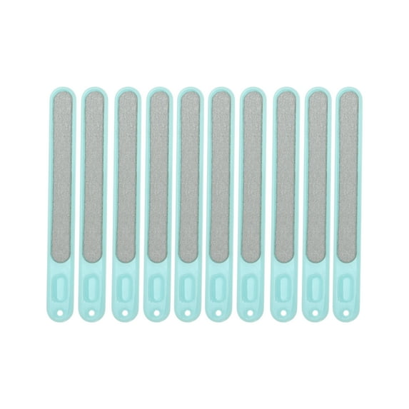 Unique Bargains 10 Pcs Durable Plastic Nail Files Light Blue