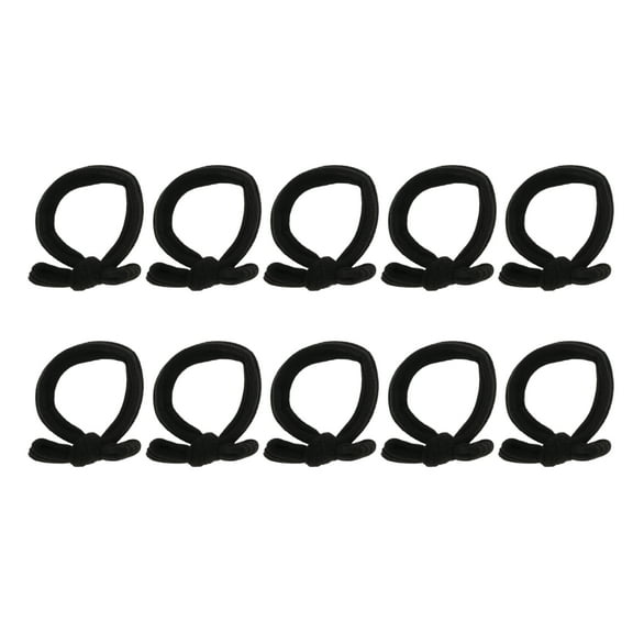 Unique Bargains 10 Pcs Elegant Bow Scrunchies Hair Elastic Band black