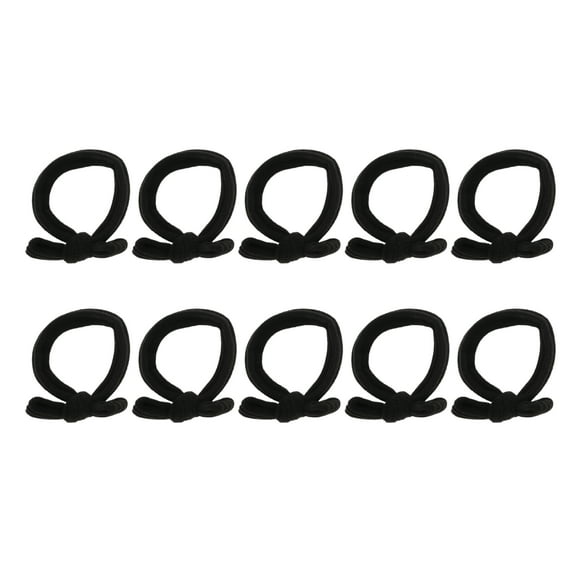 Unique Bargains 10 Pcs Elegant Bow Scrunchies Hair Elastic Band black
