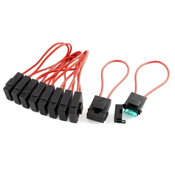 Unique Bargains 10 Pcs FB-045U Type Black Plastic Case Auto Cable Fuse Block 32V 30A