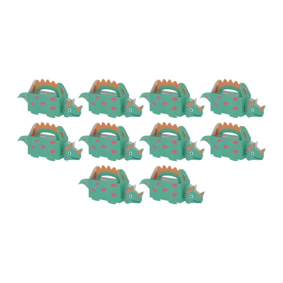 Unique Bargains 10 Pcs Gift Boxes Cartoon Dinosaur Handheld Favor Boxes 6.69"x1.57"x2.95" Cyan