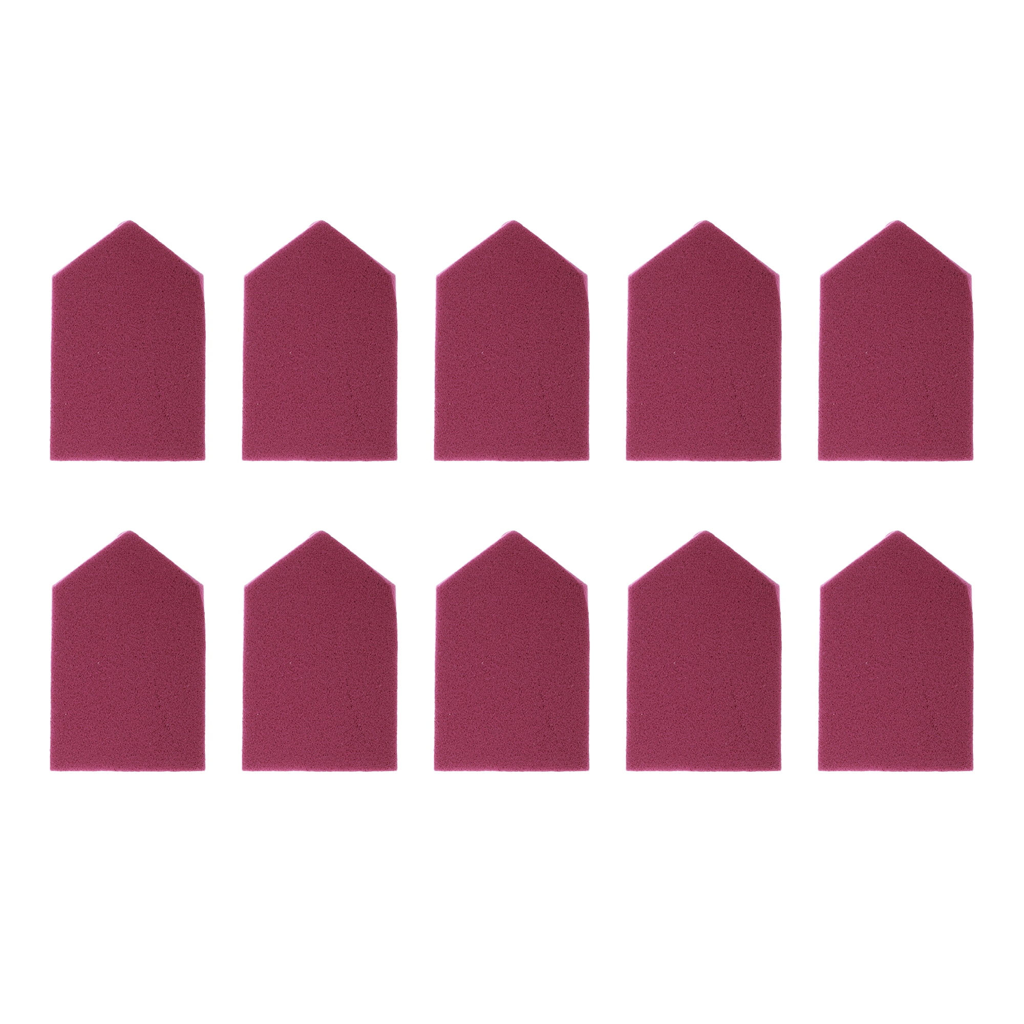Unique Bargains 10 Pcs House Shape Face Makeup Sponge Wine Red